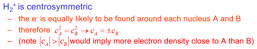 <p>The electron should be no more likely to be around one atom than the other</p>
