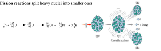 <p>Split heavy nuclei into smaller ones</p>