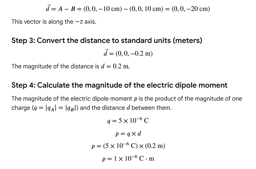 <p>dipole is from negative charge to positive charge</p>