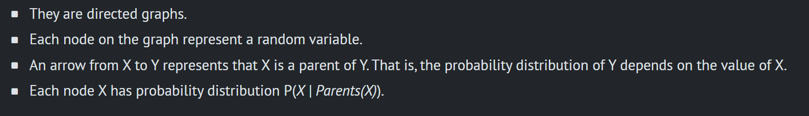 <p><span>a data structure that represents the dependencies among random variables </span></p>