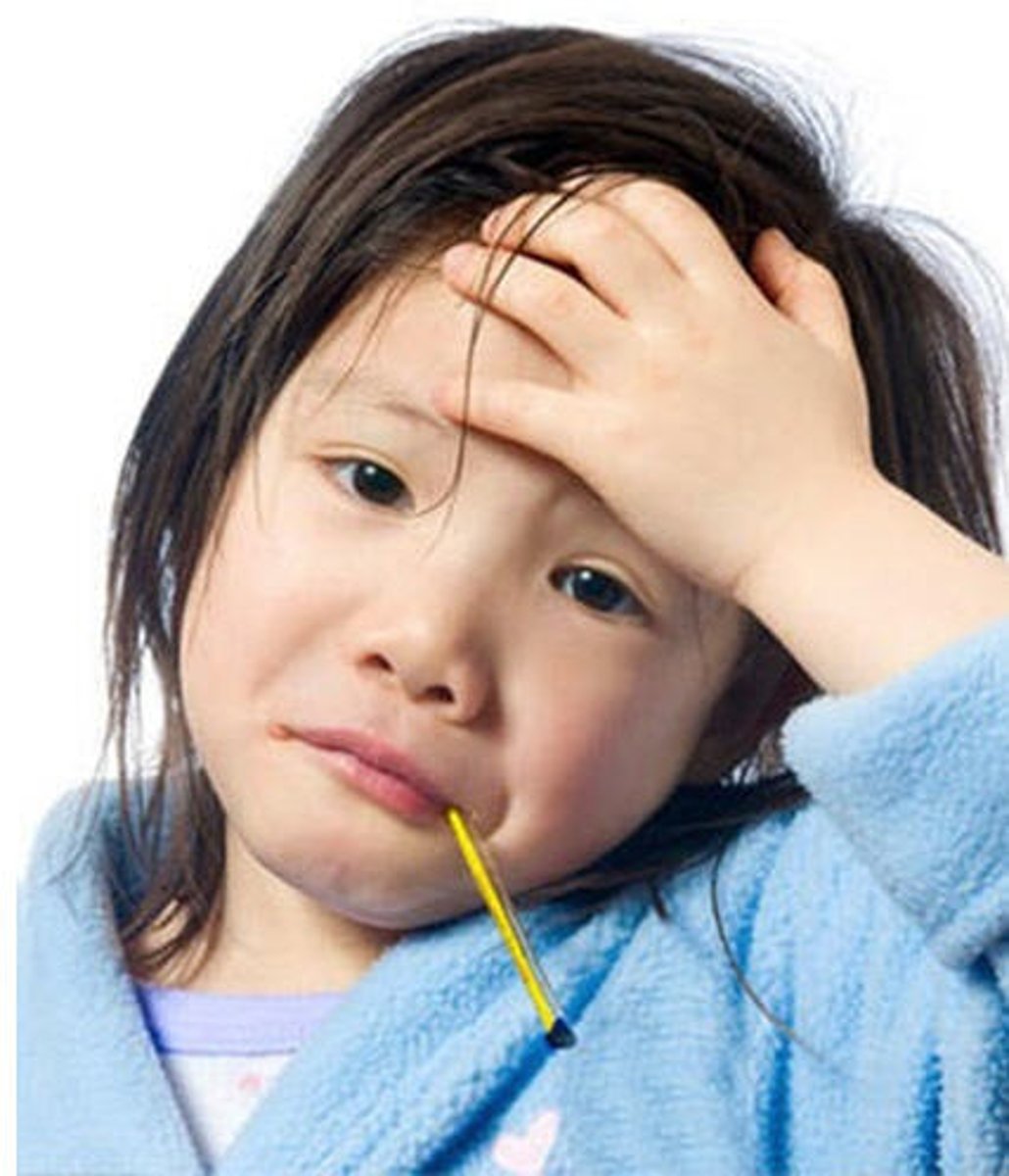 <p>to have a fever</p>