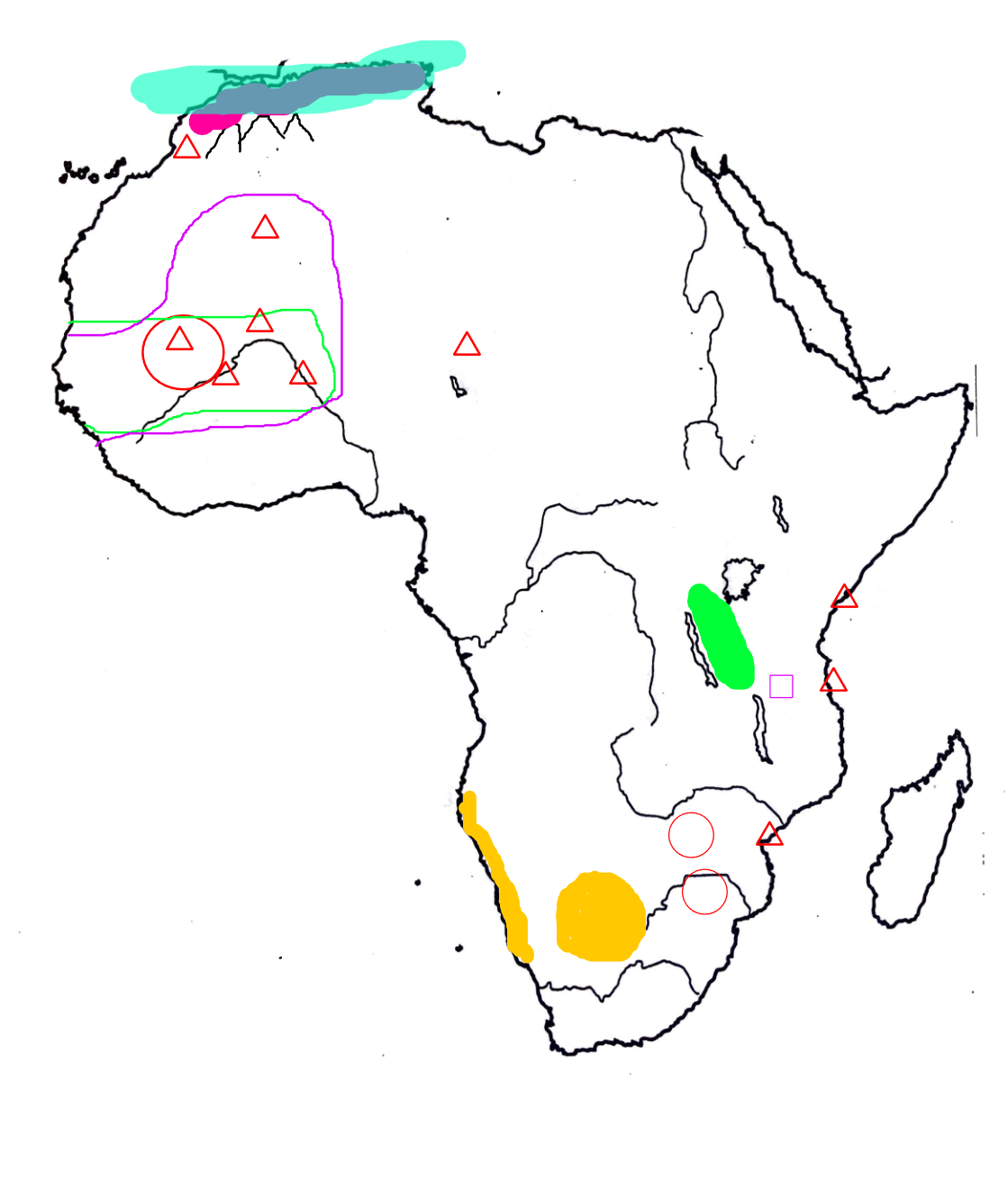 <p>That thing in the Northest-West rectangle thing part of Africa, right above the Atlas Mountains</p>