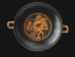 <p>Triptolemos red-figure kylix (5<sup>th</sup> Century BCE)</p>