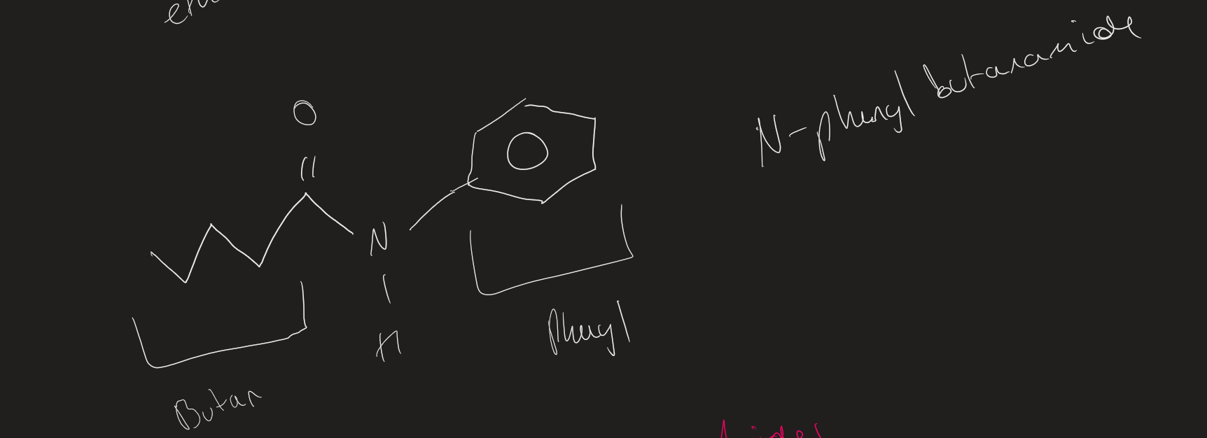 <p>Add N then Group attached to carbonyl = Stem + amide</p><p>R Group directly attached to N → Prefix</p>