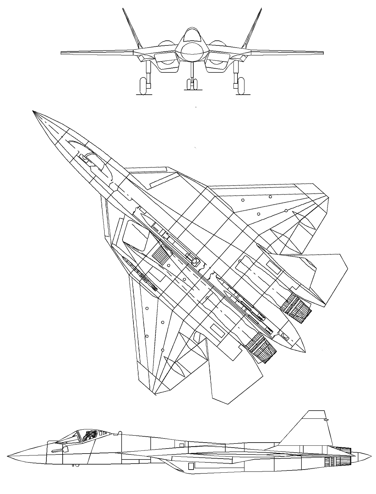 <p>FELON, Sukhoi Su-57, Су-57 (5th Gen look, Single seat, Rectangular intake, Small tail sting)</p>