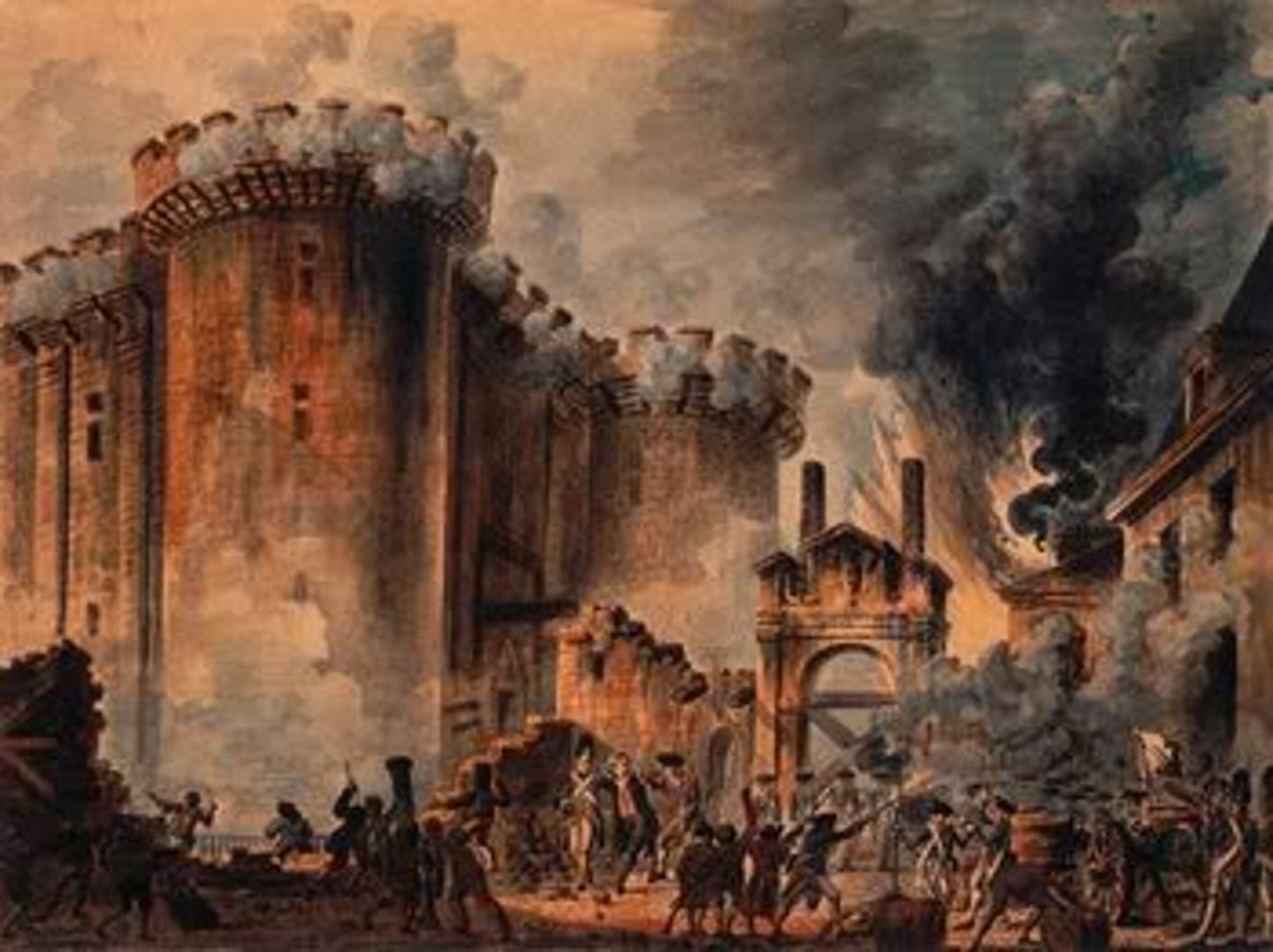 <p>This violent event in Paris on July 14, 1789, inadvertently saved the National Assembly; represented a successful attack on the tyranny of the Old Regime.</p>