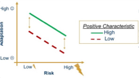 <p>Characteristic A enhances adaptation regardless of risk - Main effect</p>