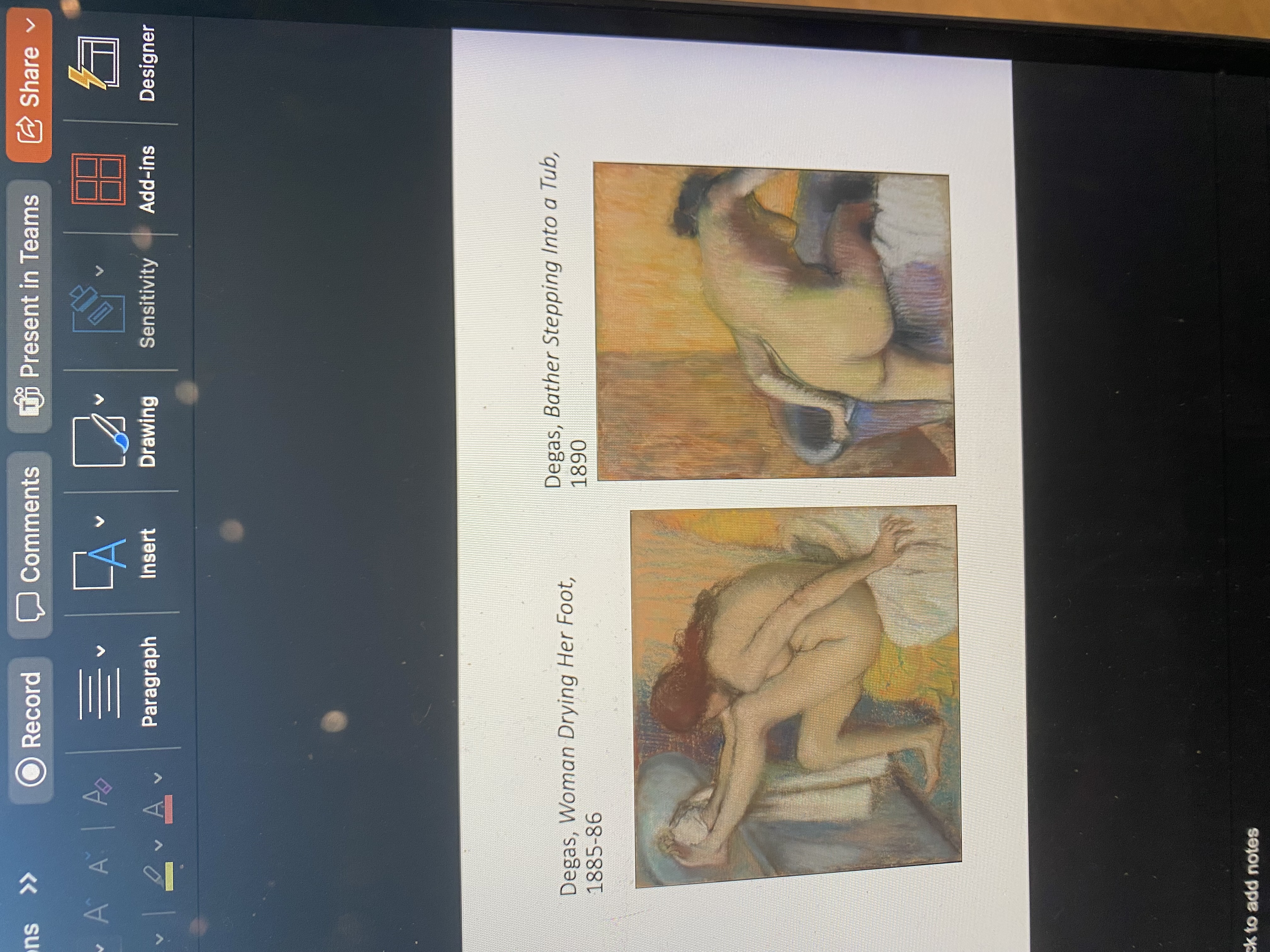 <p><span>Degas, Woman Drying Her Foot, 1885-86</span></p>