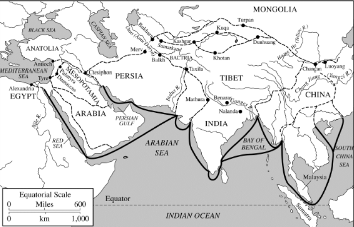 <p><span><span>The lines on the map above illustrate which of the following?</span></span></p>