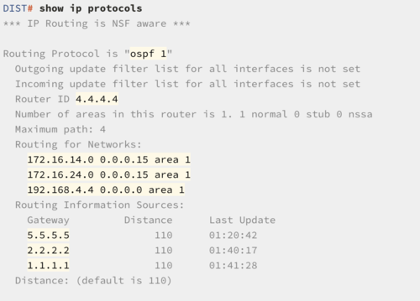 <p>sh ip prot</p>