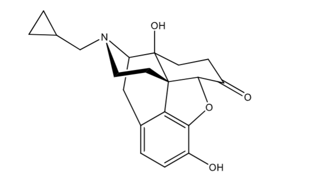 <p>antagonist - more potent than naloxone</p><p>orally active </p><p>DOA = 4h</p><p>maintenance Tx of OUD</p><p>Tx alcohol dependence</p>
