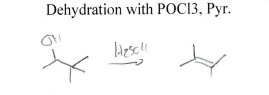 <p>Elimination, forms double bond at most substituted carbon in molecule due to carbocation (+) formation</p>