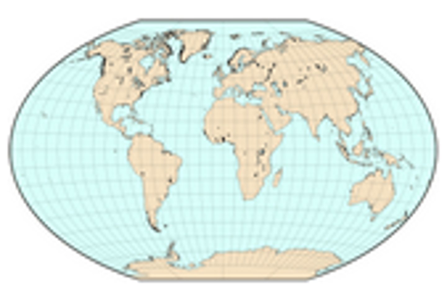 <p>[most common for world maps today] balances size and shape while reducing distortion</p>
