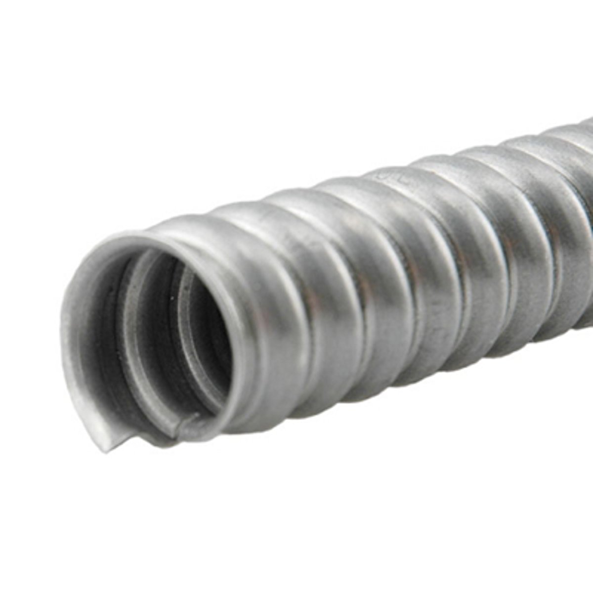 <p>It consists of a heavily zinc coated steel strip wound spiraling, with interlocked construction permitting greater flexibility.</p>