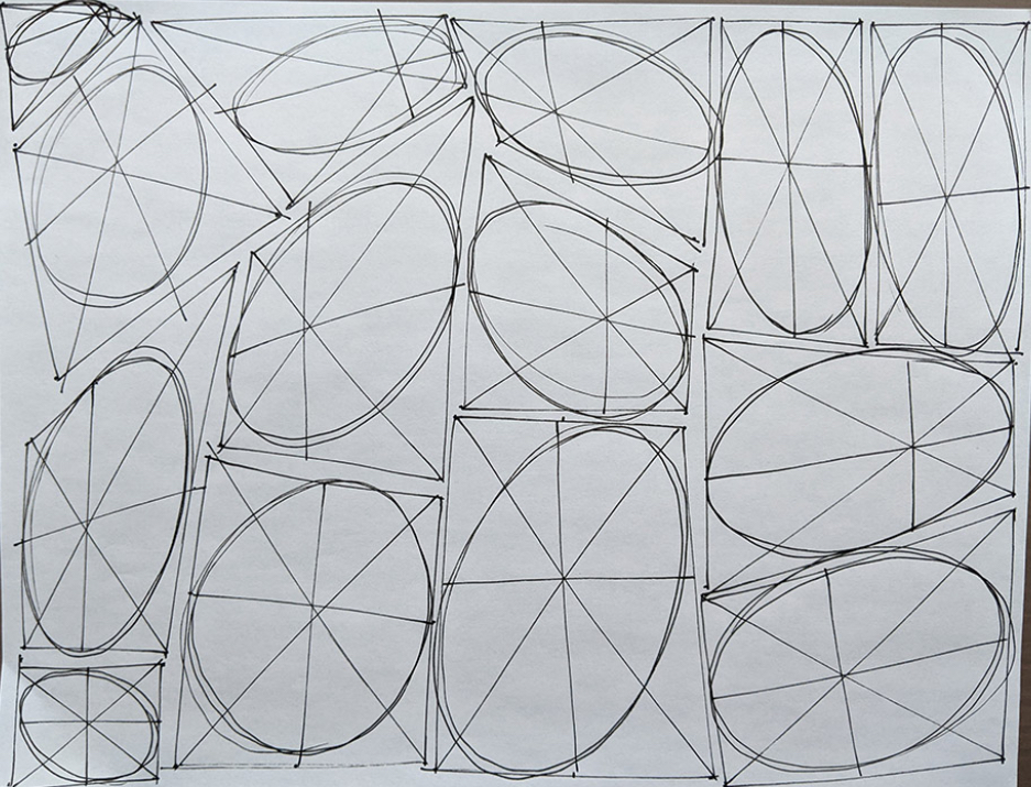 <ul><li><p>This exercise is the intro to constructing cylinders.</p></li><li><p>The purpose is to maintain the smooth, even shape.</p></li><li><p>The second purpose is to try to make the ellipses touch at sides of the plane</p></li></ul><p></p>