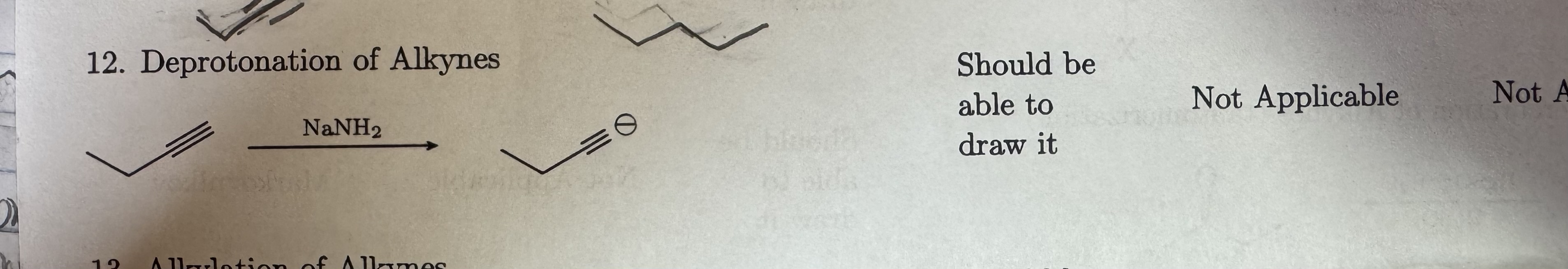 <p>Deprotonation of Alkynes </p>