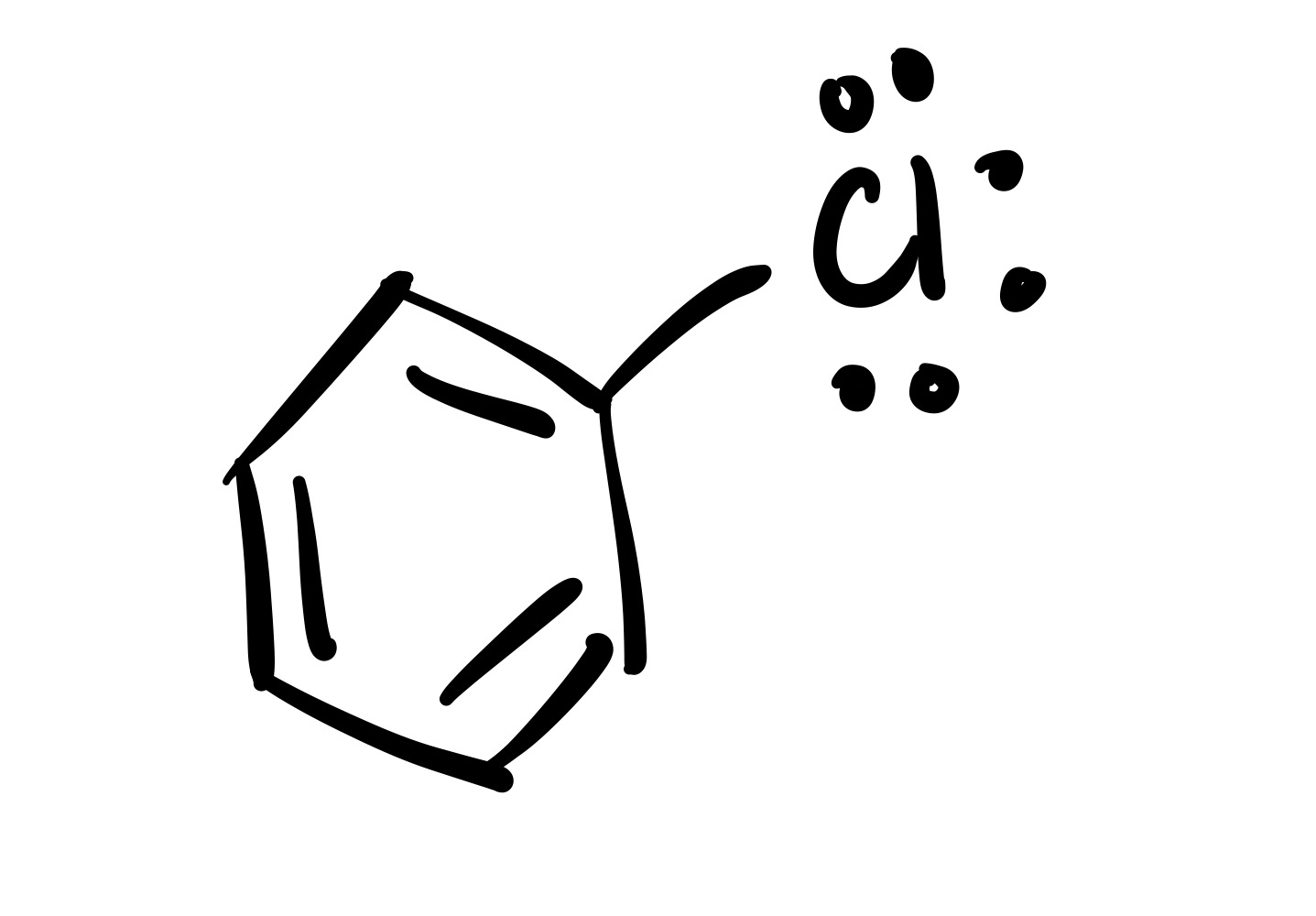 <p><span>(1) Cl adds to the cyclohexane (lone pairs attached)</span></p>