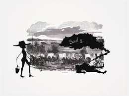 <p>Kara Walker (*1969) Harper's Pictorial History of the Civil War (Annotated): An Army Train, 2005, Offset Lithography/Silkscreen, LeRoy Neiman Center for Print Studies New York</p>