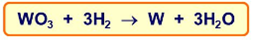 Carbon reacts with tungsten to form tungsten carbide.

