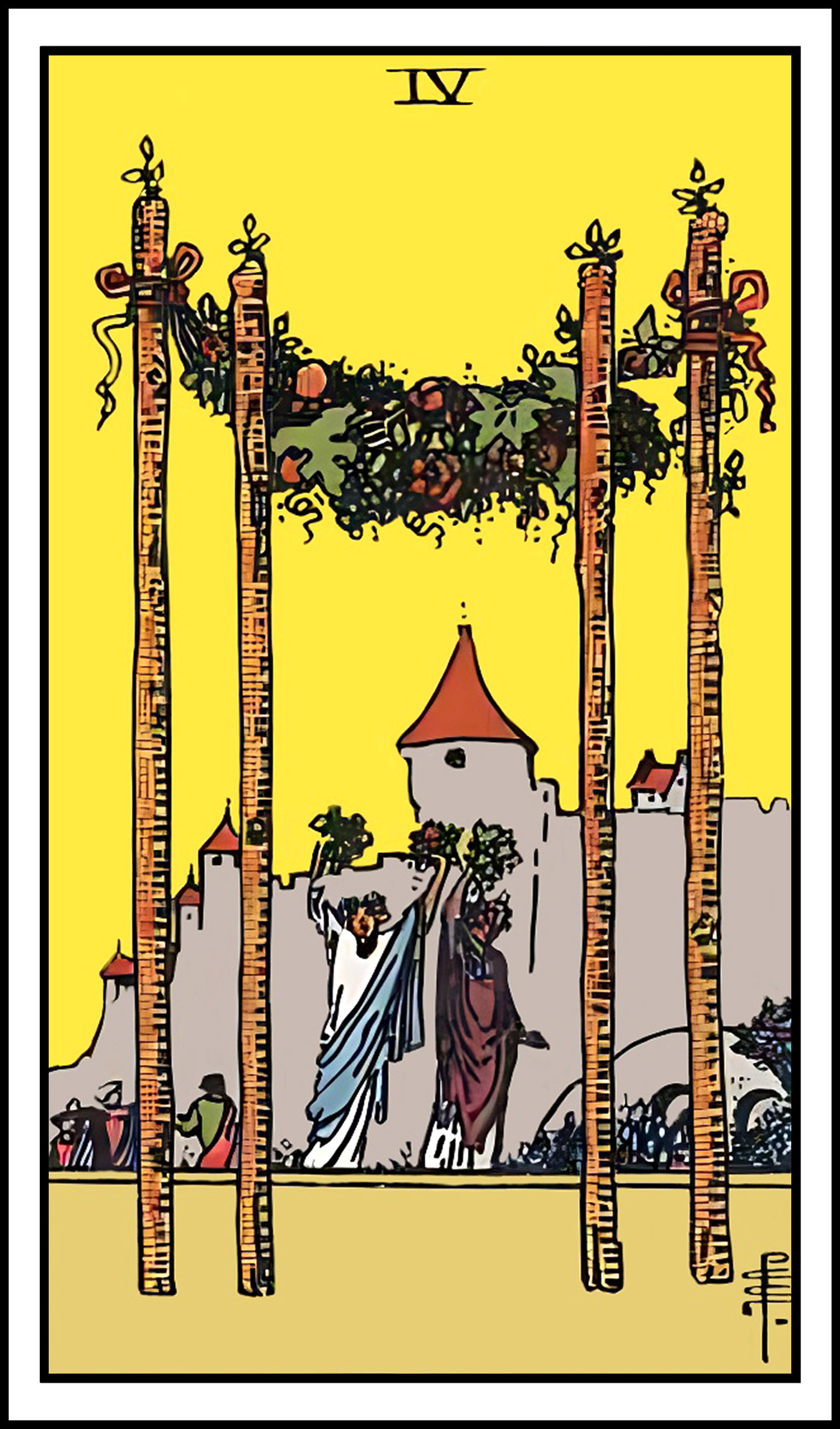 <p>4 of wands</p>