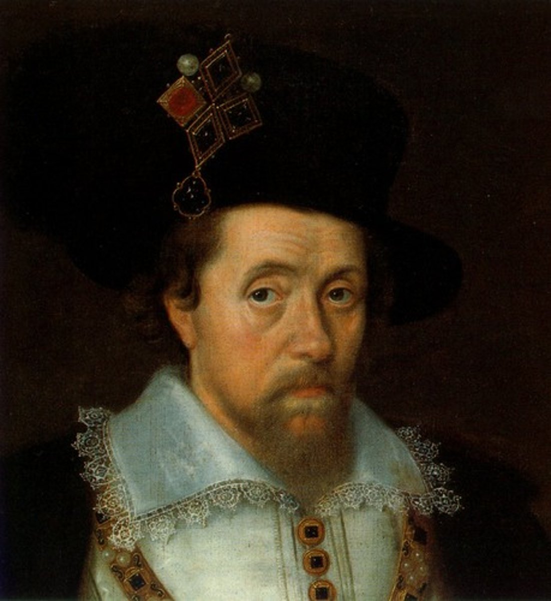 <p>The first Stuart king of England, believed in the divine right of kings, known today mostly for his translation of the Bible which omitted the reference to kings as tyrants.</p>