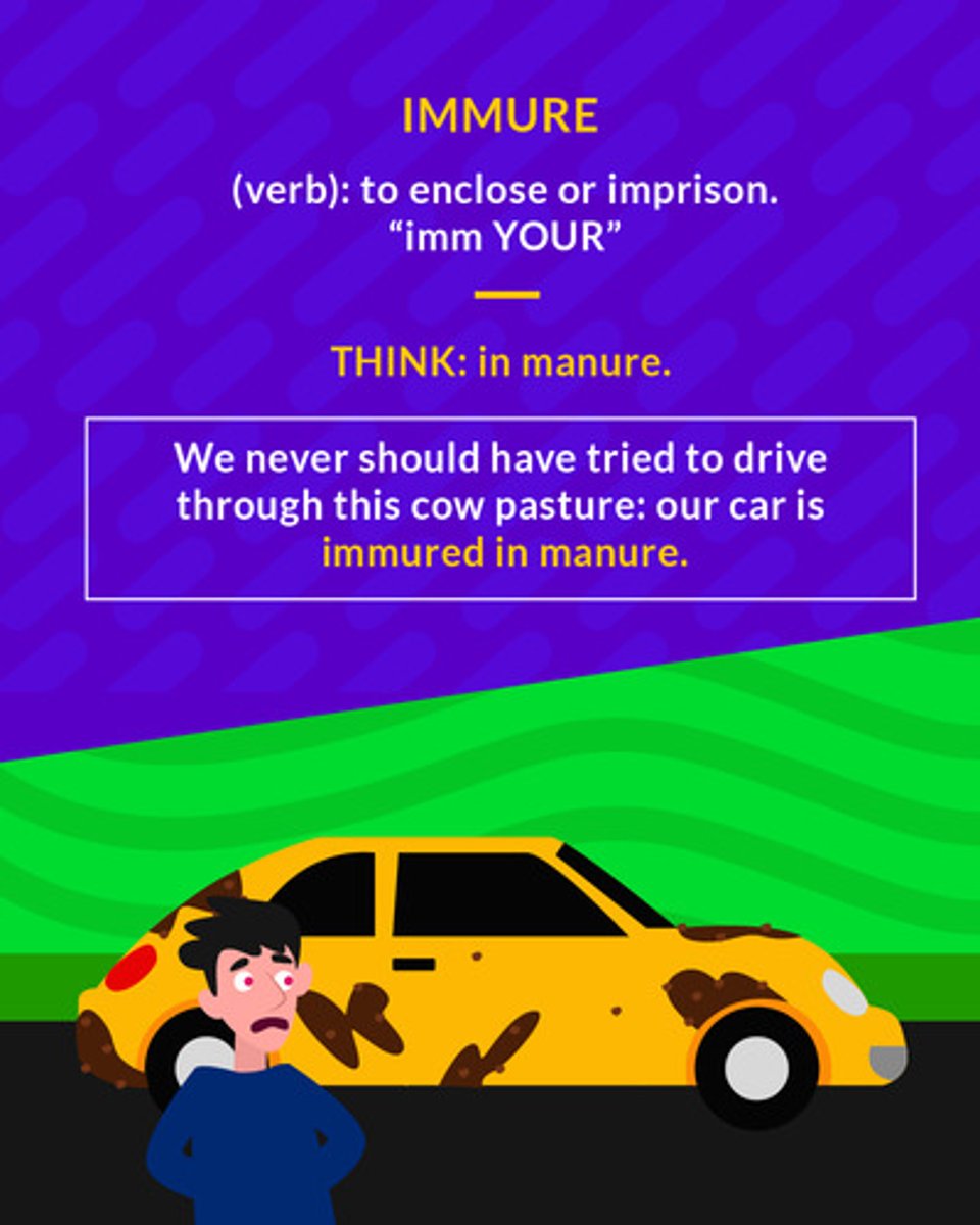 <p>(v.) to enclose or confine within walls; to imprison; to seclude or isolate</p><p>(verb) to imprison</p>