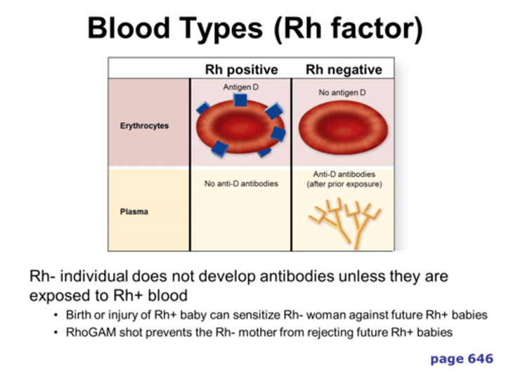 <p>*D-positive: (D-antigen on RBC) reacts with anti-D and</p><p>*D-negative: (NO D-antigen on RBC) No reaction with anti-D</p>