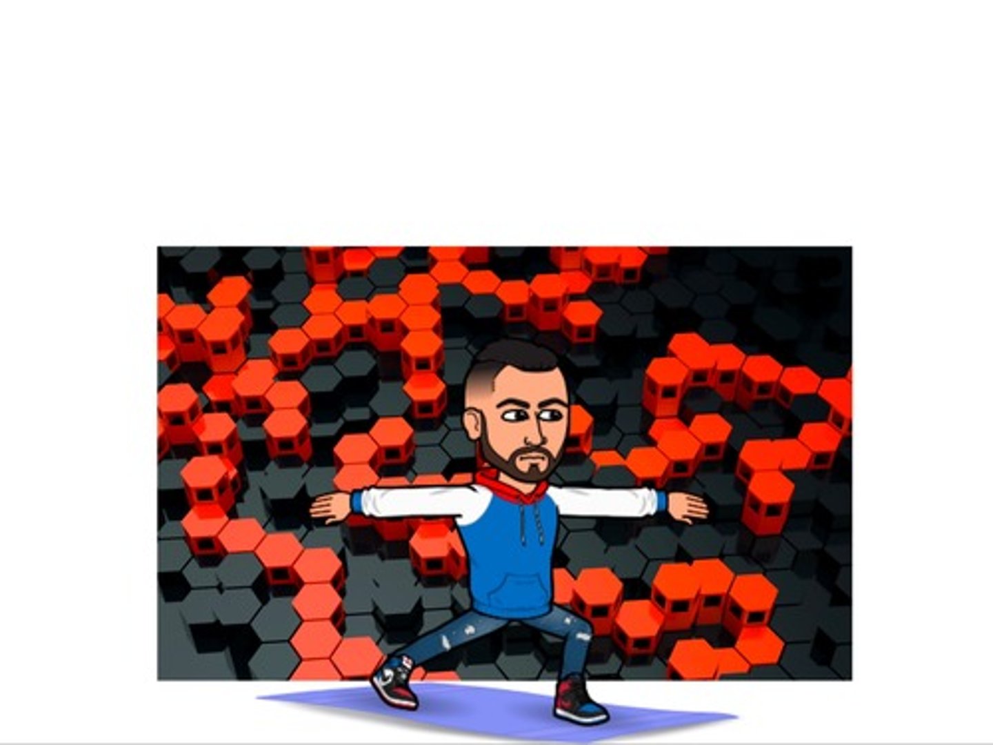 <p>Delante de la / del</p>