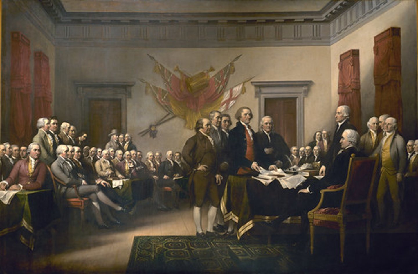 <p>He was an American artist during the period of the American Revolutionary War famous for his historical paintings including his Declaration of Independence.</p>