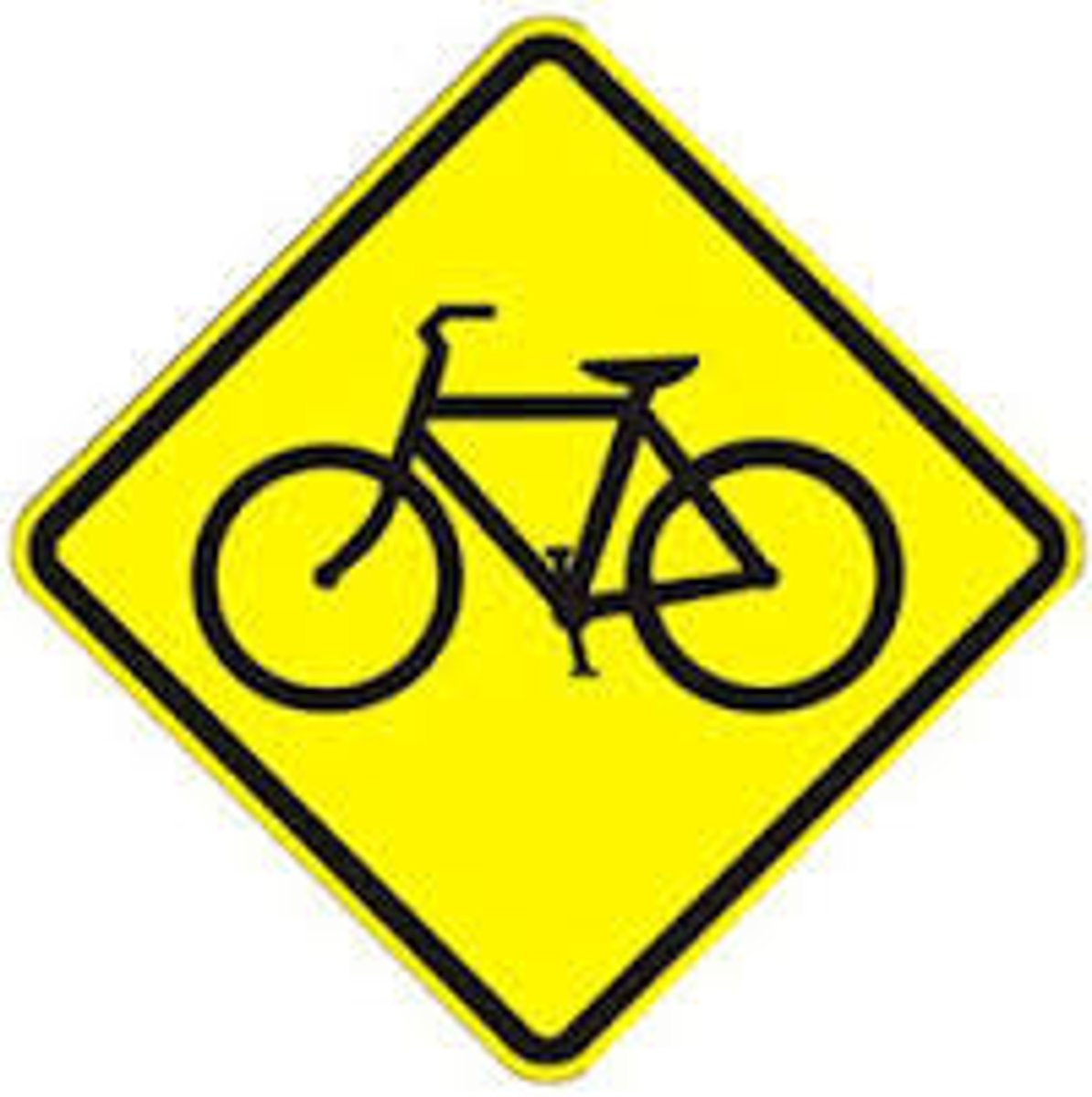 <p>This sign means:</p><p>Bicycles not allowed.</p><p>Bicycle repair shop ahead.</p><p>Bicycles have the right-of-way.</p><p>Watch for bicycles.</p>