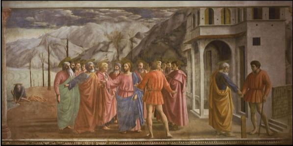 <p><span>Masaccio, <em>The Tribute Money</em>, c. 1427</span></p>