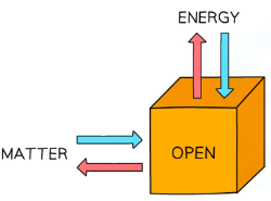 <p>A system that allows the exchange of <mark data-color="blue" style="background-color: blue; color: inherit">energy and matter</mark> to or from its surroundings.</p>