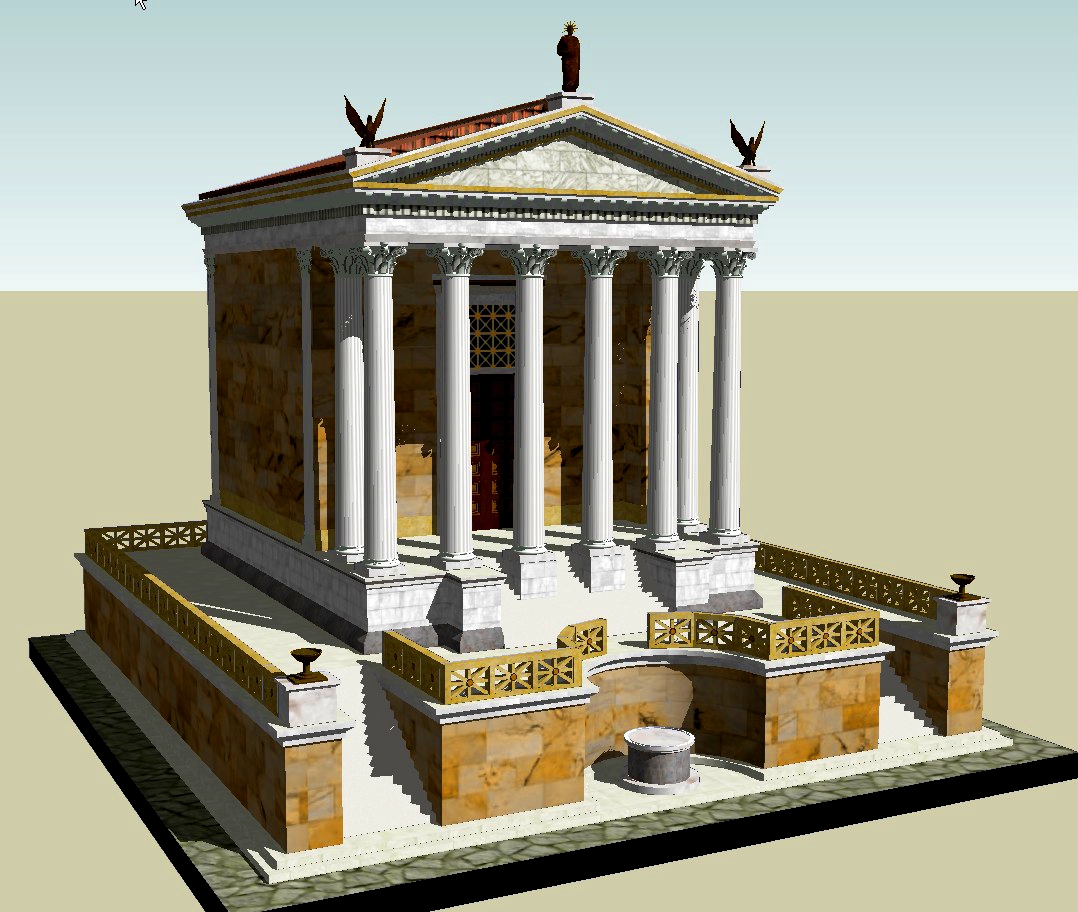 <ul><li><p><span>First temple to deify a Roman (Julius Caesar)</span></p></li><li><p><span>Tied Augustus to divine heritage</span></p></li></ul><p></p>