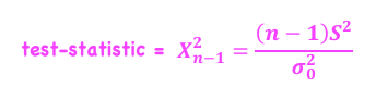 <p>Is the variance of the population equal to a specific value? </p>