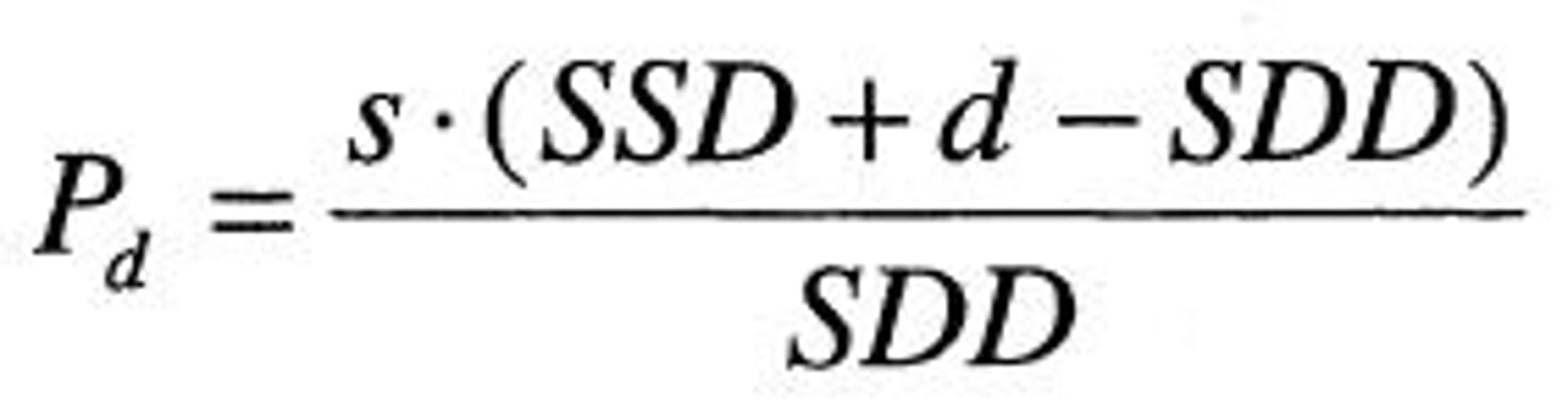 <p>S = source size</p><p>D = depth SSD = source to skin distance</p><p>SDD = source to diaphragm distance (collimator)</p>