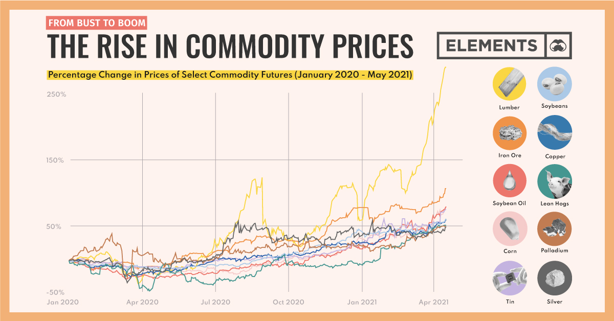 <p>the prices of raw materials or food</p>