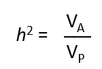 <ul><li><p>Measures the importance of additive genetic variation or variation due to the alleles in the population relative to total variation in phenotypic variation</p></li><li><p>Tells us how much is additive and how much is environmental</p></li></ul><p></p>