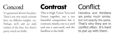 <p>Typefaces are clearly distinct </p><p>Visually appealing/exciting </p>