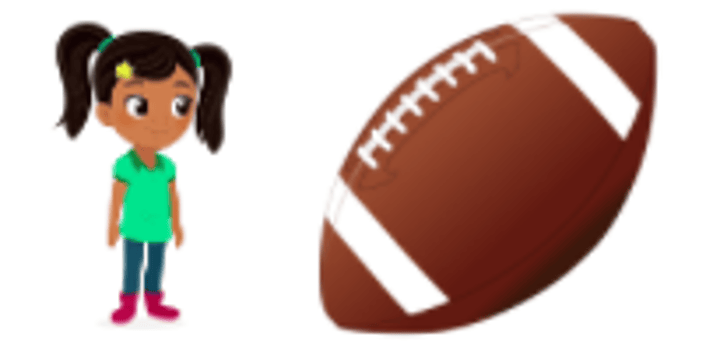 <p>She plays football.</p>
