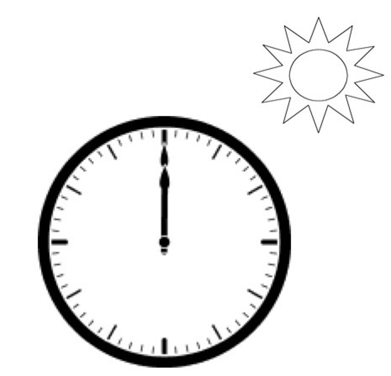 <p>Het is twaalf uur 's middags</p>