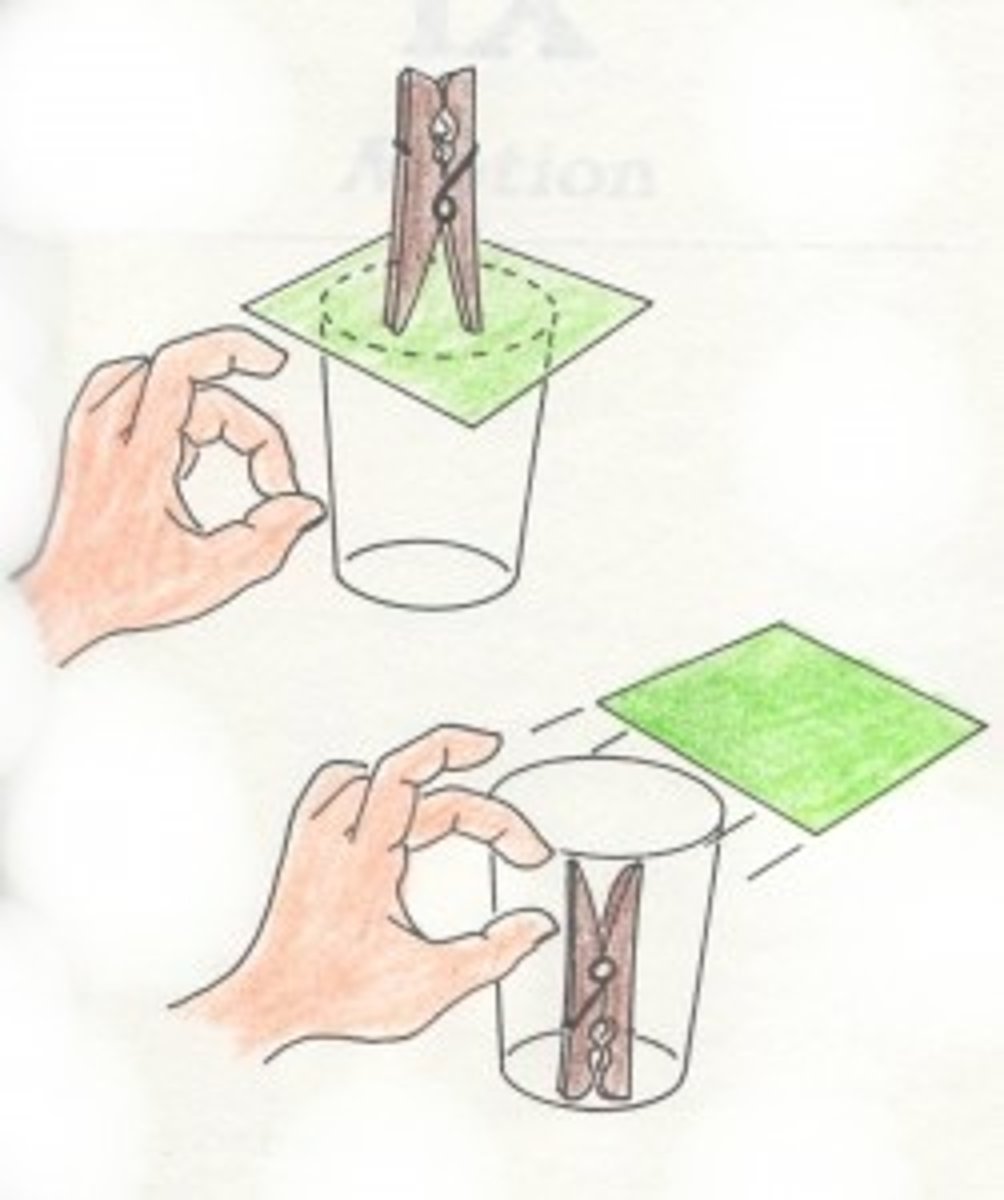 <p>Why does the clothes pin fall into the cup when the card is moved?</p>
