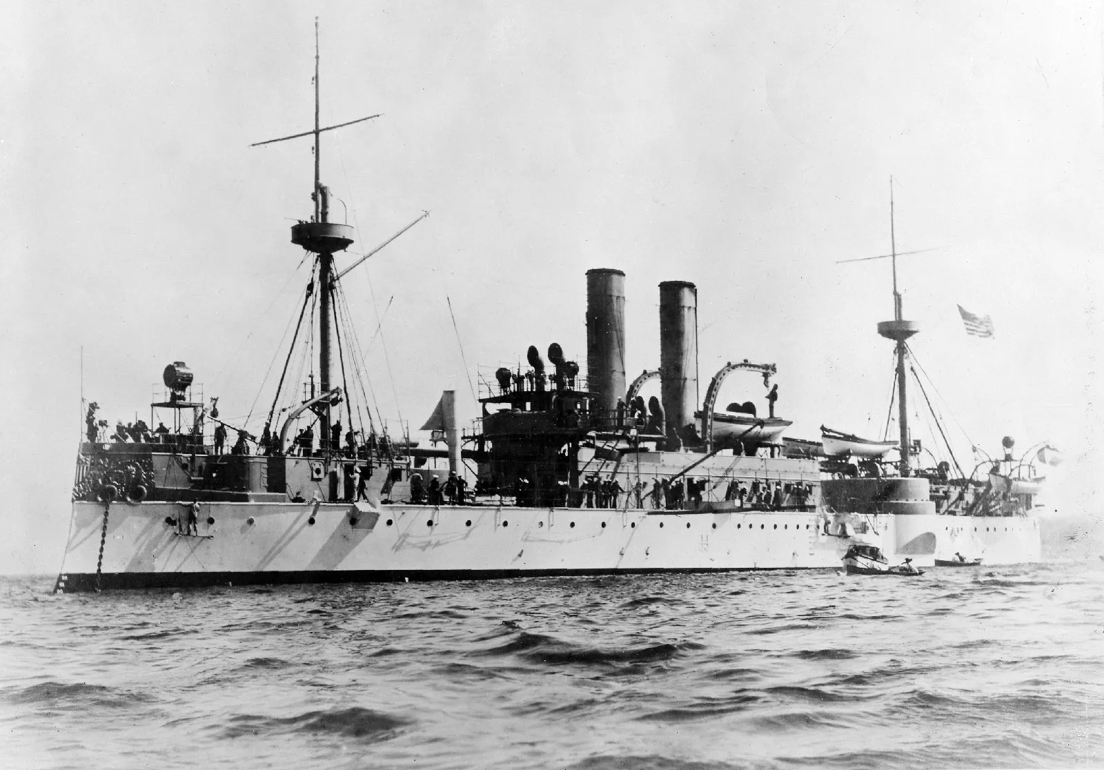 <p>Battleship that exploded in Havana Harbor in 1898. Although the cause is disputed, its destruction helped spark the Spanish-American War.</p>