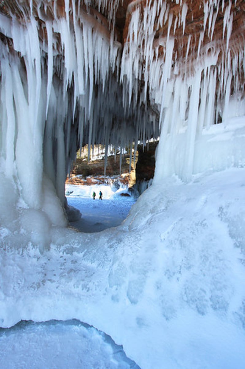 <p>Melting at the margin of a glacier may cause small caves to form within the ice, between the ice and the bedrock, or between the ice and the sediment beneath it.</p>