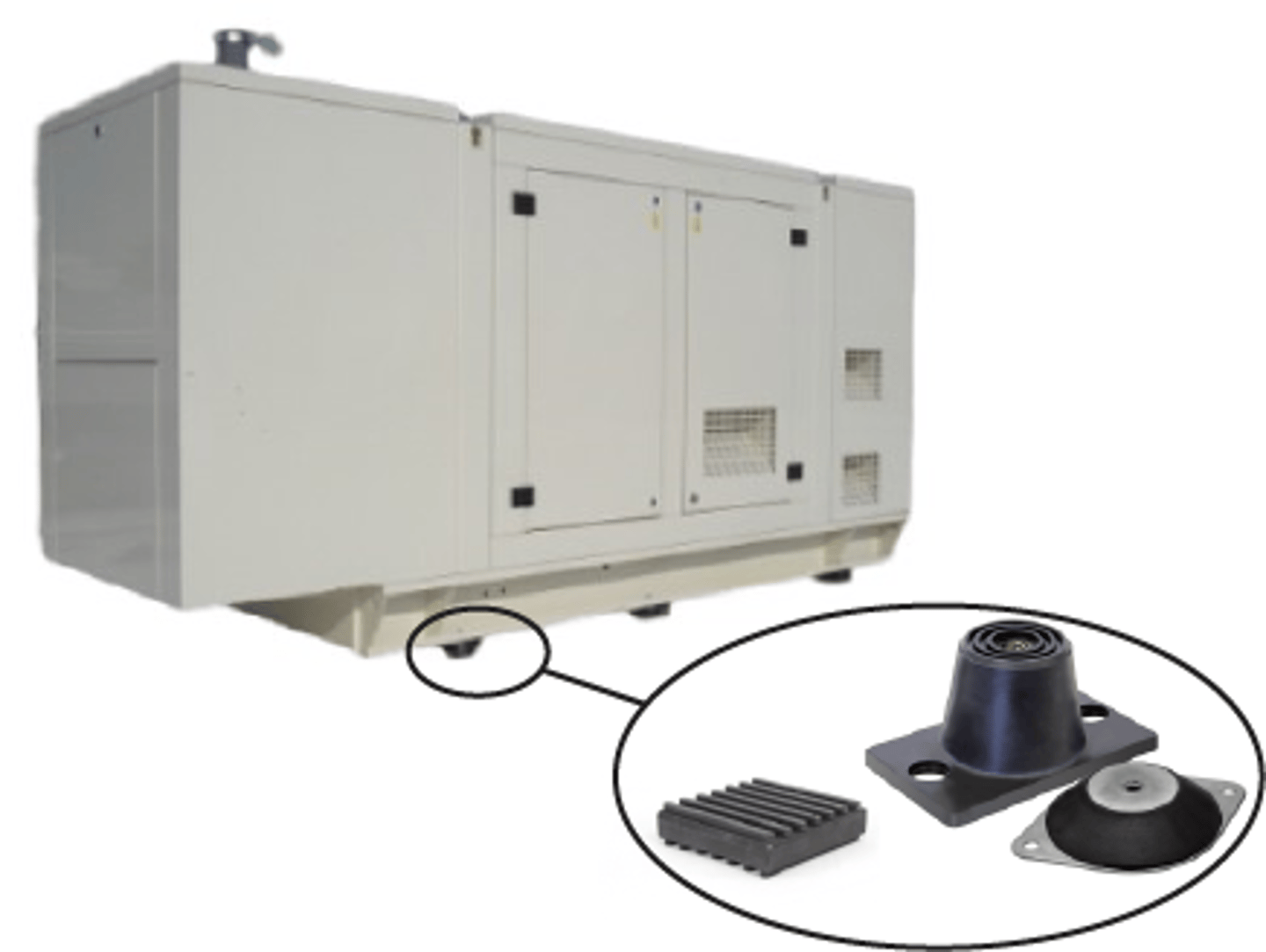 <p>a resilient base for mechanical equipment, installed to reduce the transmission of vibration and noise to the supporting structure; also called "isolation mount"</p>