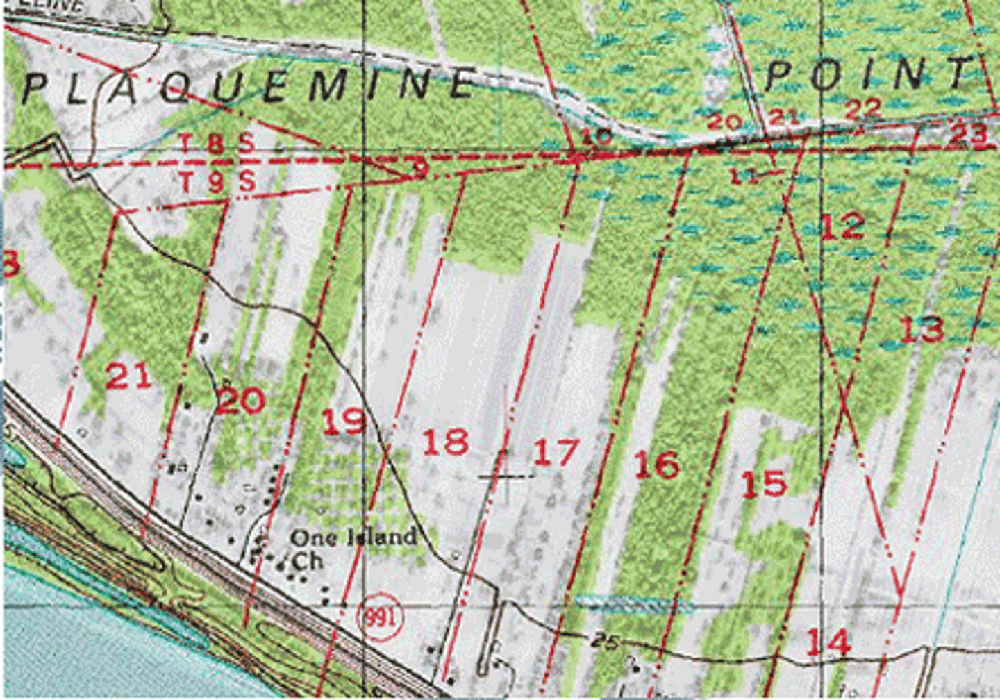 <p>A surveying system method where land is divided into narrow strips that stretch back from rivers or canals.</p>