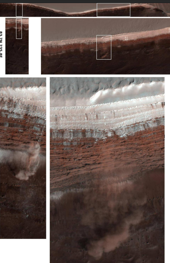 <ul><li><p>avalanches on northern polar scarps of Mars</p></li></ul><p></p><p></p>