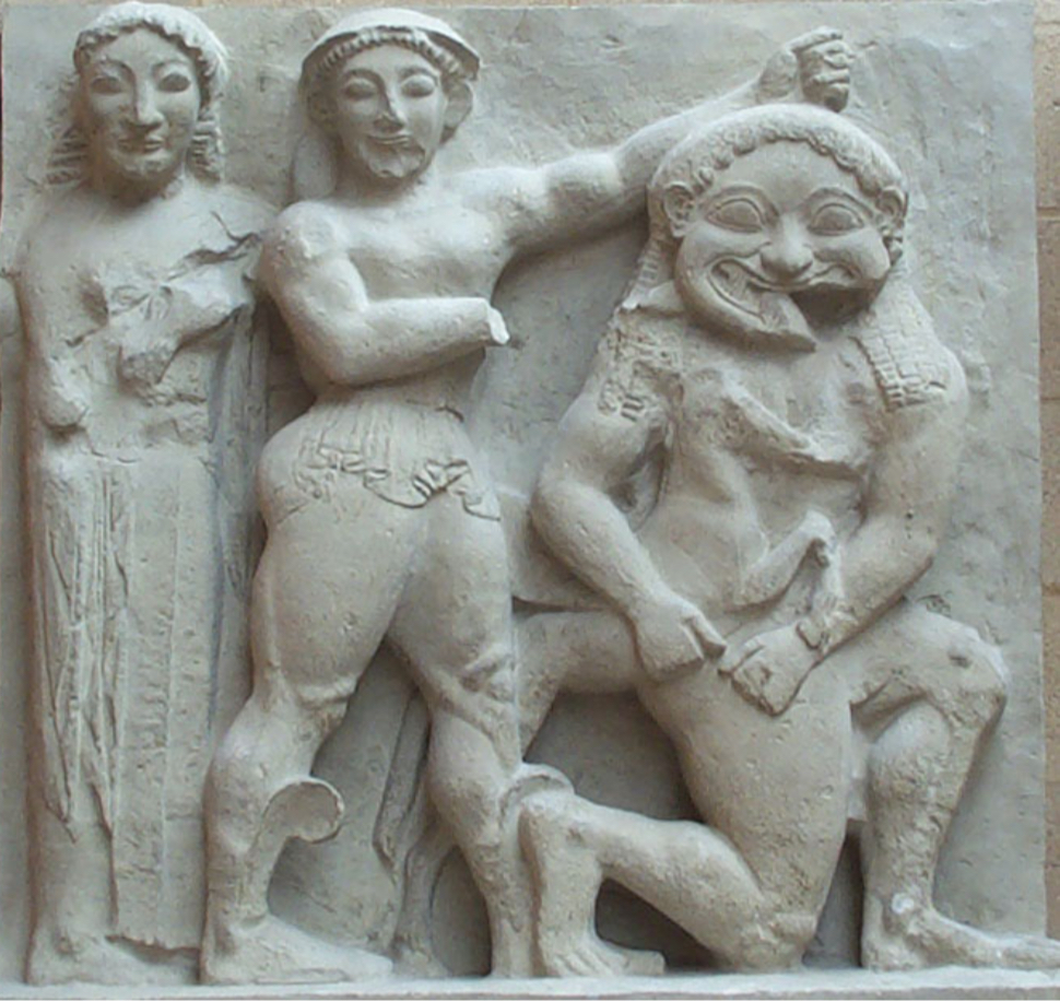 <p>What material is this metope made from?</p>