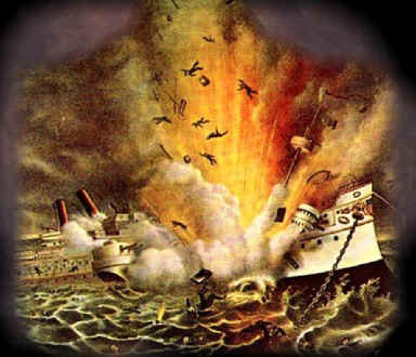 <p>One of America's newest battleships, sent to Cuba to protect American citizens and businesses, but blew up, igniting war with Spain</p>