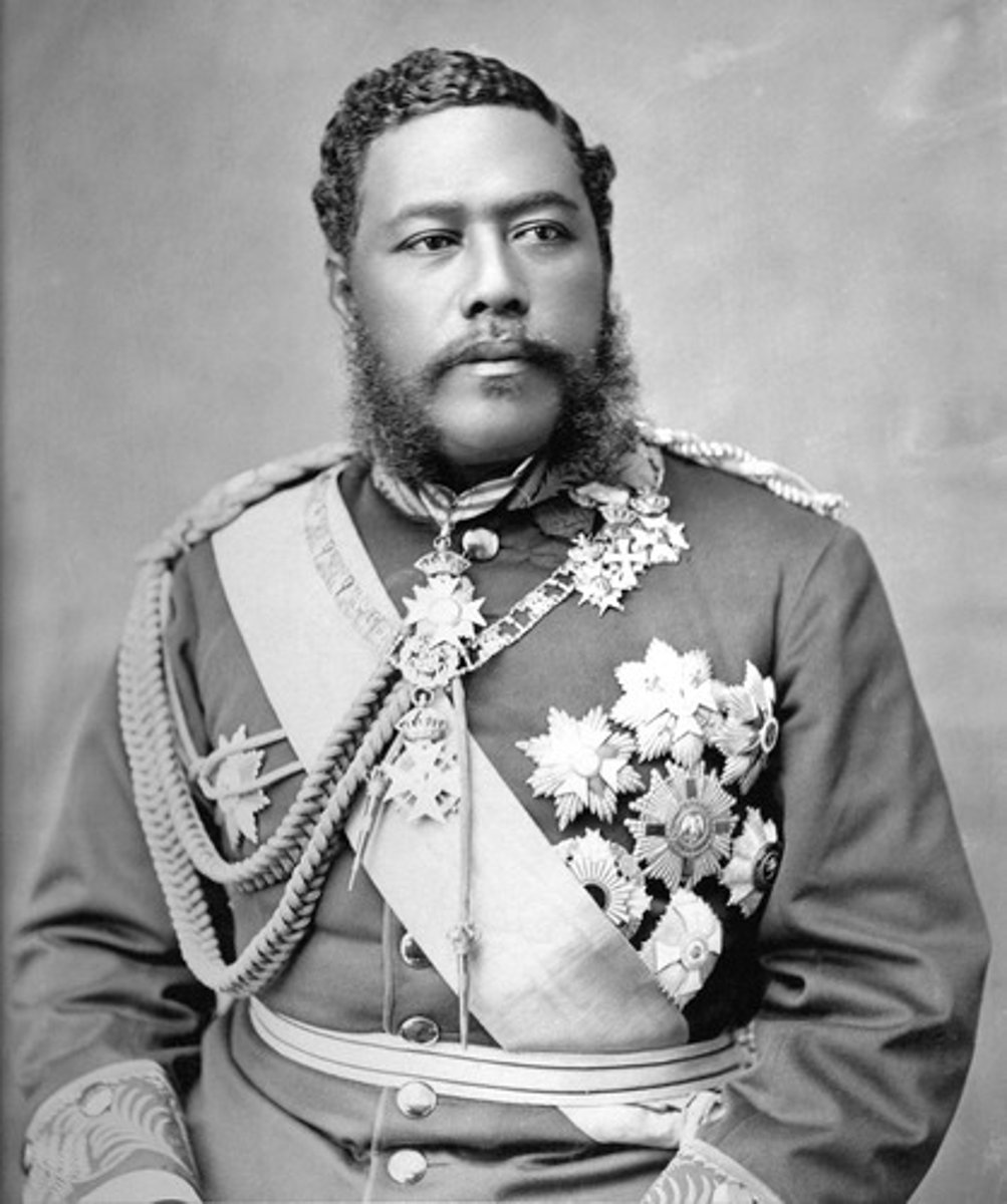 <p>a constitution the king of Hawaii was forced to sign which severely restricted his power and deprived most Hawaiians of the vote</p>