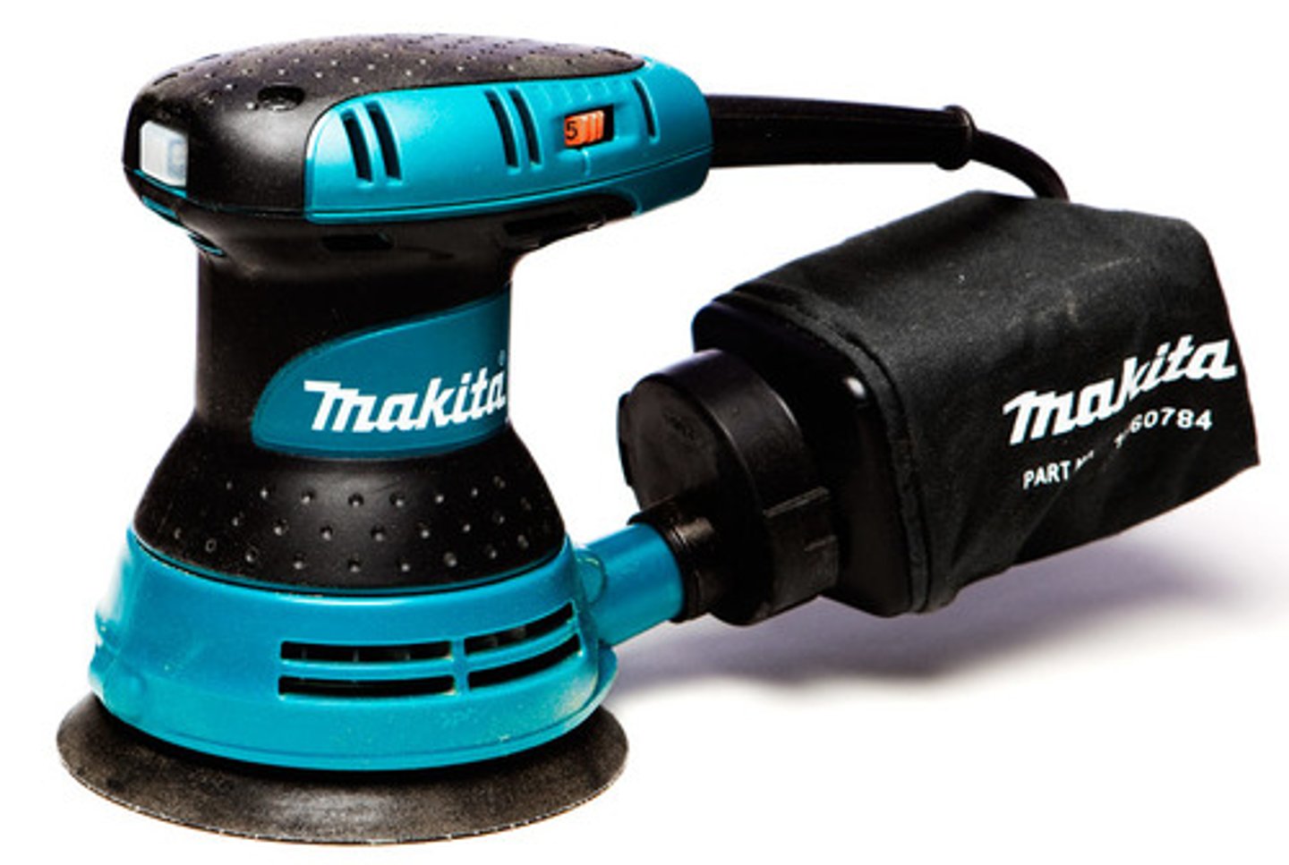 <p>a sander that uses a section of sandpaper attached by velcro to a metal pad that moves at high speed in a very narrow orbit, driven by an electric motor.</p>